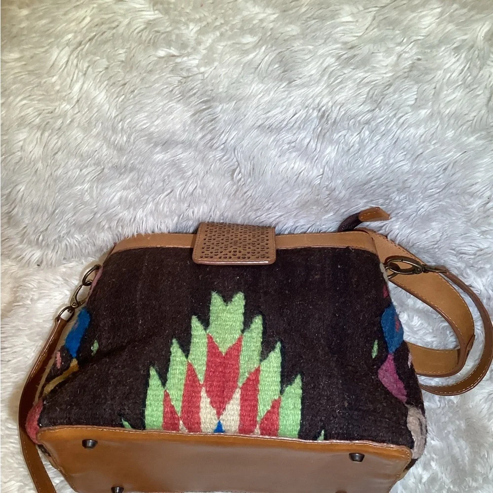Stylish Tan and Multicolor Women's Bag